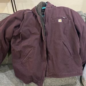 WOMEN'S LOOSE FIT WASHED DUCK SHERPA LINED JACKET